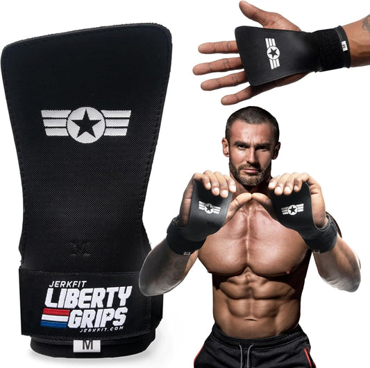 JerkFit Liberty Grips 2.0 Fingerless hand grips for CrossFit