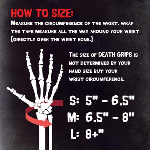 Death Grips Premium Heavy Lifting Straps size guide