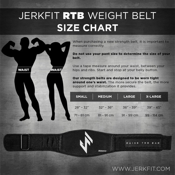 JerkFit RTB Weight Belt size guide