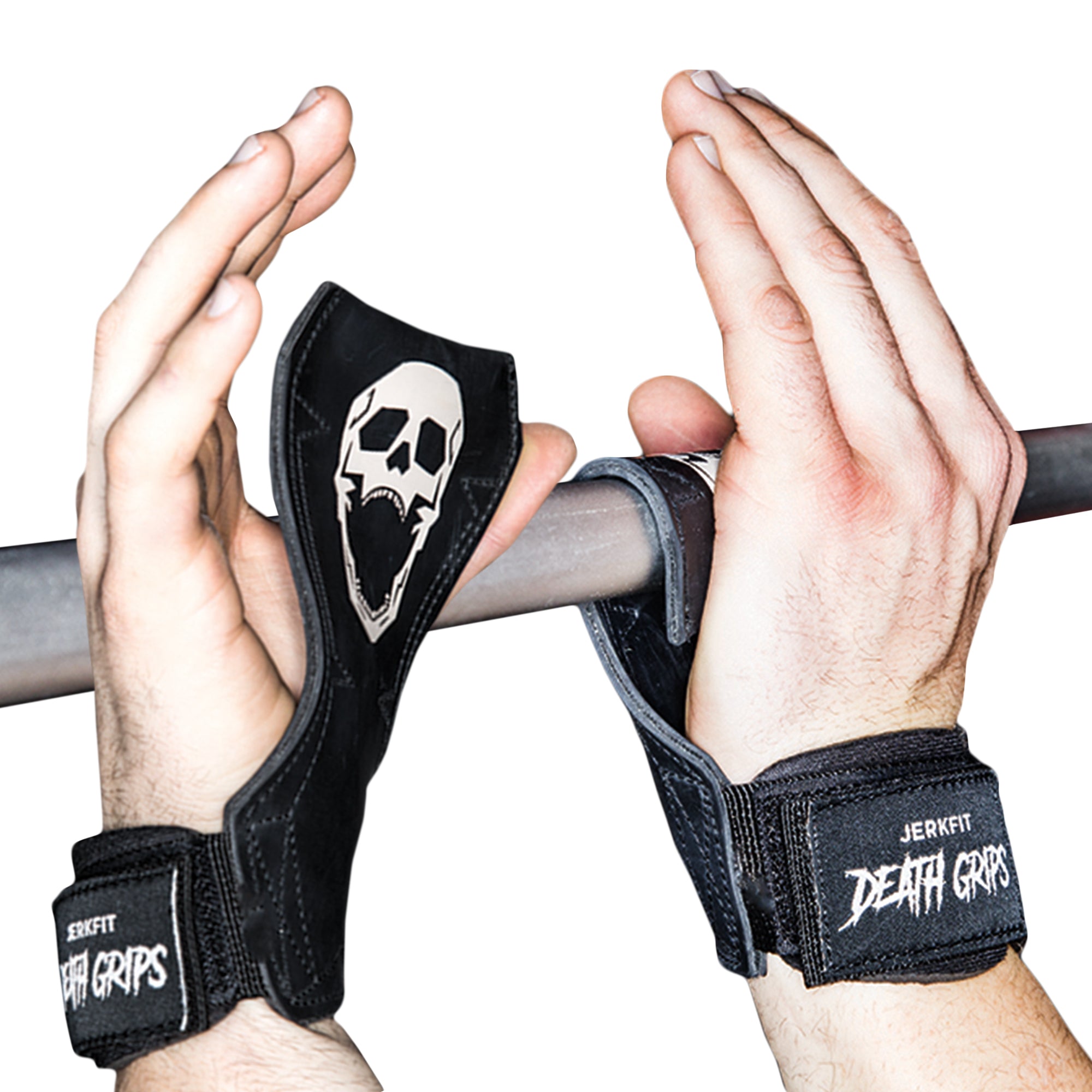 JerkFit Death Grips Premium Lifting Straps Bonus Grip Exerciser S Black