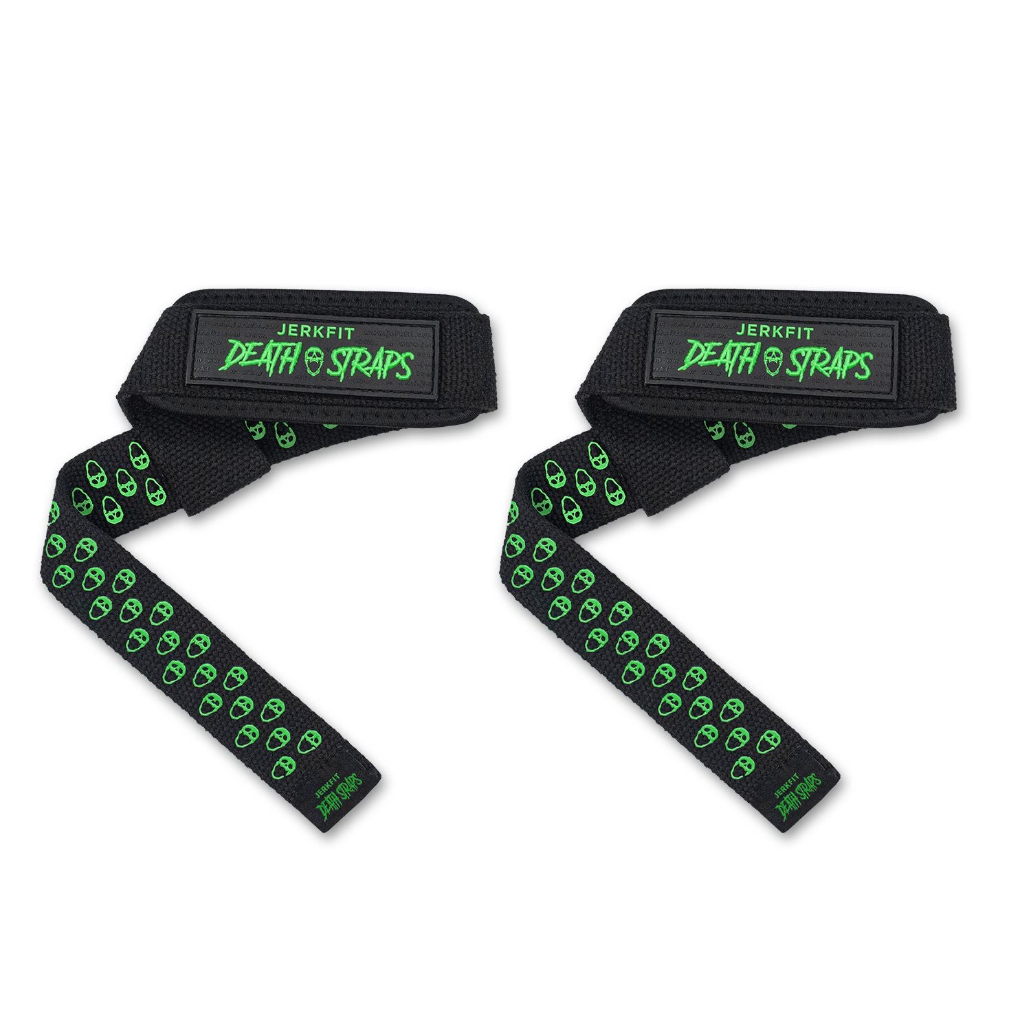 JerkFit Death Straps, Traditional Lifting Straps with Double Sided Skull-Grip